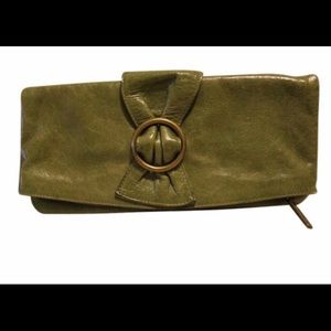 HOBO International Leather Fold Over Clutch Bag